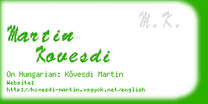 martin kovesdi business card