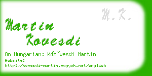 martin kovesdi business card